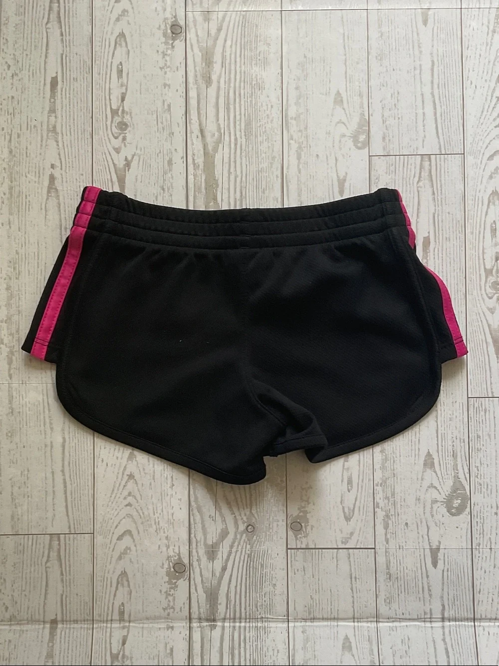 adidas Black Shorts with Pink Stripes